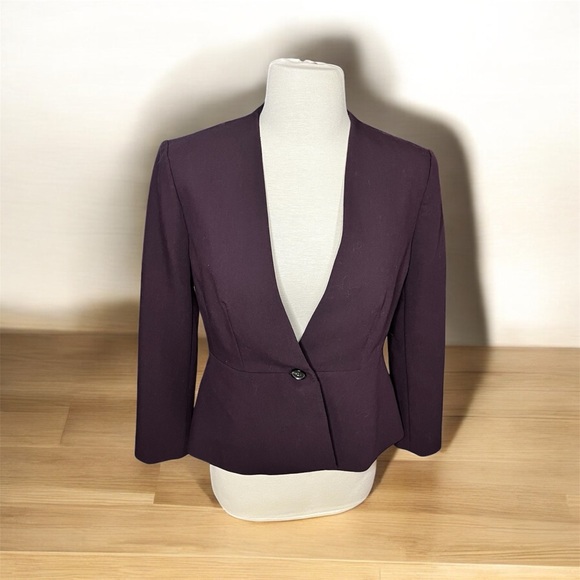 Ann Taylor Factory Plum Blazer with button closure size 2 - Picture 1 of 8